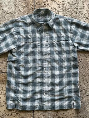 Men's Tru Spec Short-Sleeve Plaid Button-Up Shirt - Gray/White